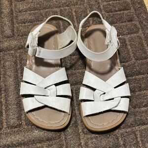 Kids Weestep White Leather Sandals